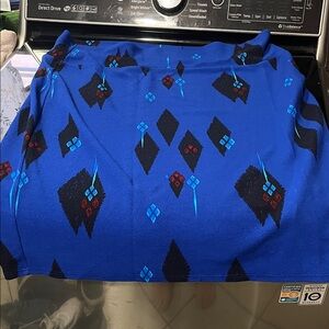 LuLaRoe Blue and Black Patterned Skirt